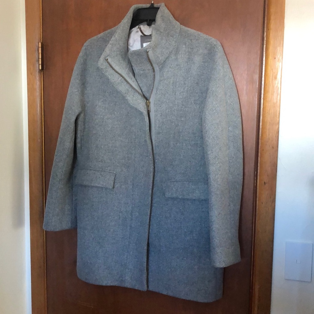 J. Crew Cocoon Coat Italian stadium-cloth wool, grey